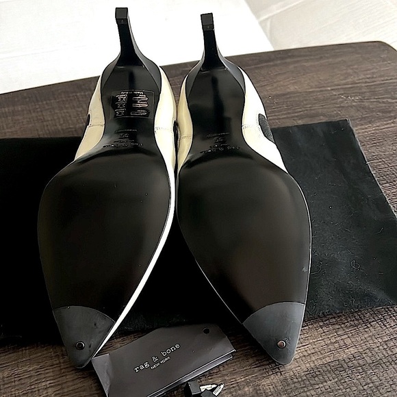 rag & bone Antique White Stiletto Heel Pull On Ankle Booties New in Box - Picture 4 of 10